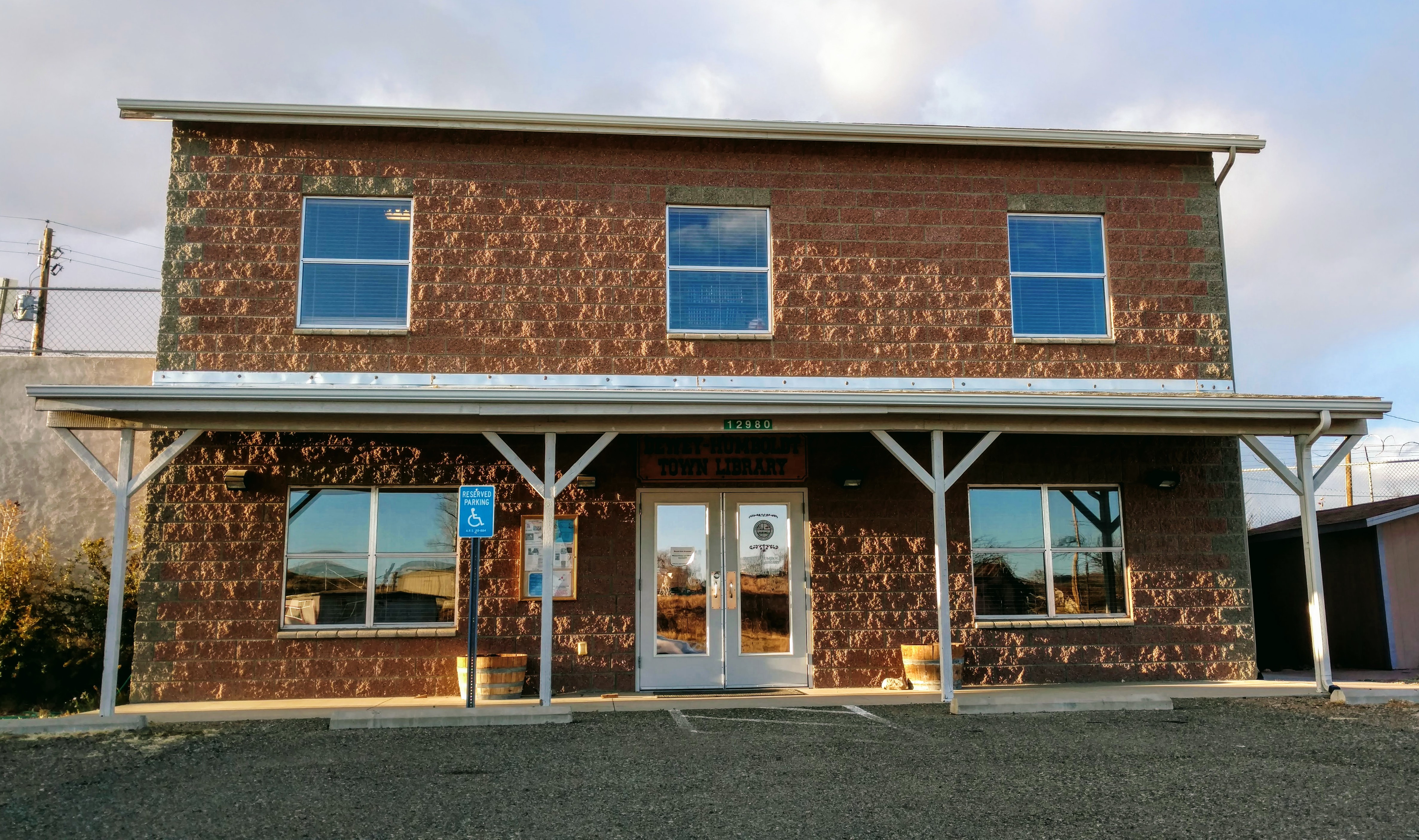 Dewey Humboldt Library Outside Two Story Double Doors to Book Sale Room